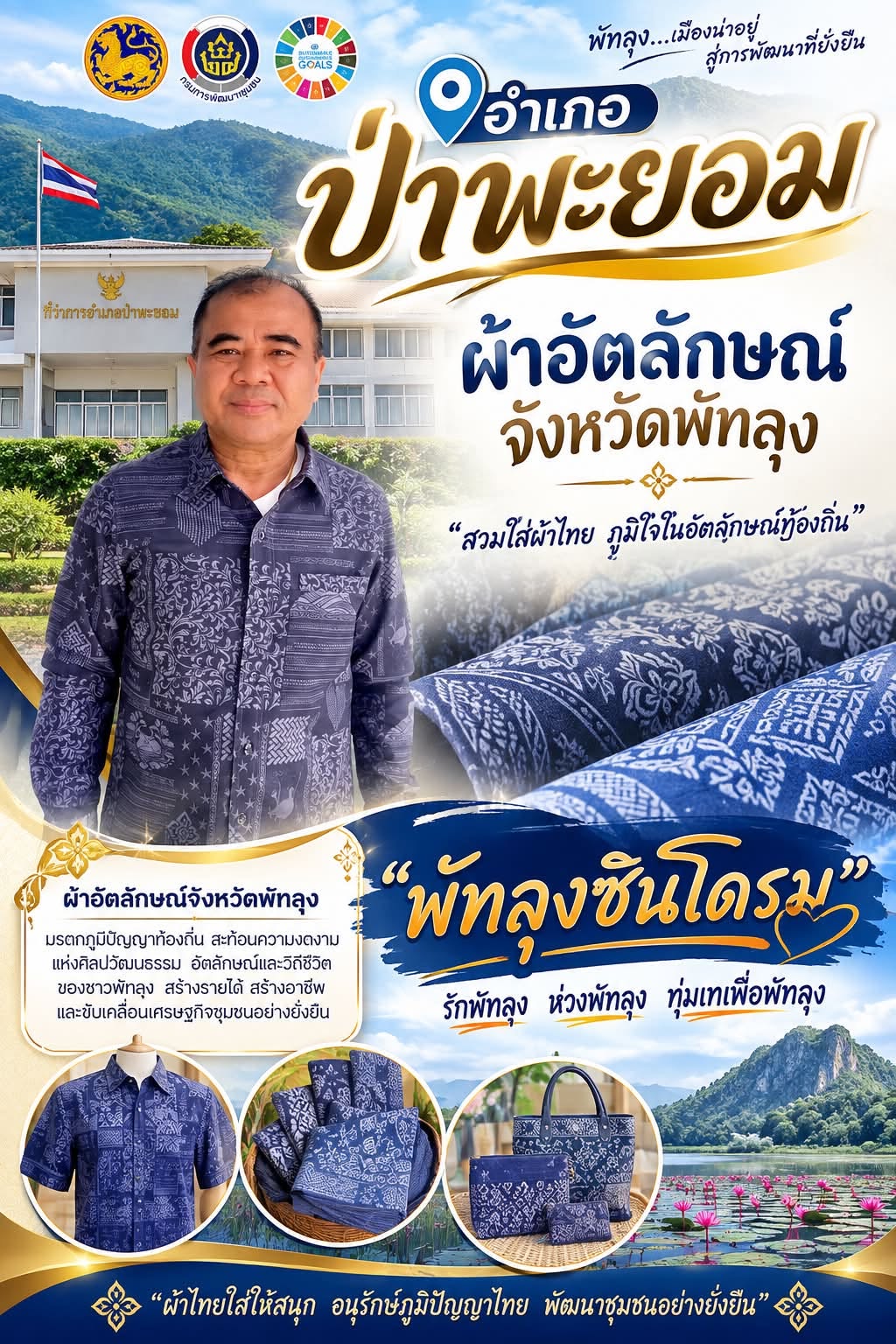 ผ้าไทยใส่ให้สนุก นายสรวิศ แก้วหัวไทร นายอำเภอป่าพะยอม รณรงค์ใส่ผ้าอัตลักษณ์ จังหวัดพัทลุง พัทลุงซินโดรม